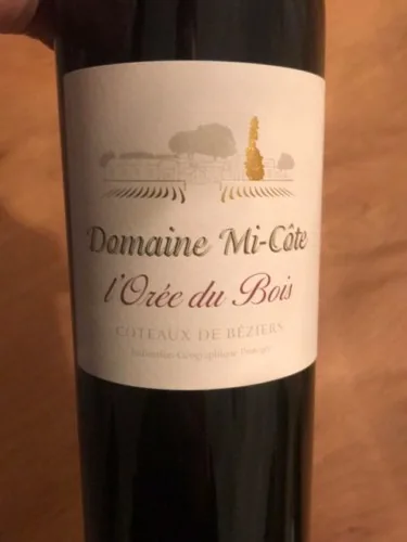 Bouteille de L'Orée du bois — DOMAINE MI-COTE, vin rouge