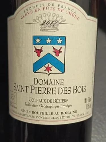 Bouteille de Fût de Chêne — DOMAINE SAINT PIERRE DES BOIS, vin rouge